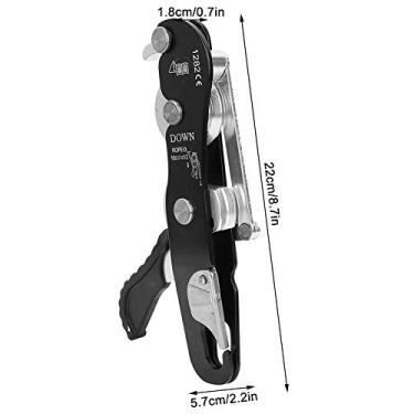 Imagem de Aoresac Garra de Corda de Escalada, Descendente Parada Frenagem Automática Com Roda Alta Fricção, Fácil Transportar, para Resgate Escalada