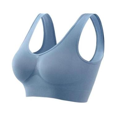 Imagem de Sutiã Esportivo Sem Costura Push-Up Feminino Sem Arame S-5XL Cor Sólid
