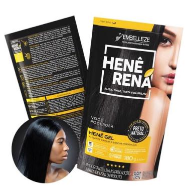 Imagem de Alisante Embelleze Henê Rená Preto Natural 180g - kit 3 e 6 Quantidade