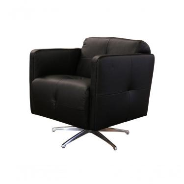 Imagem de Poltrona Decorativa Giratória Azaléia De Couro Preto