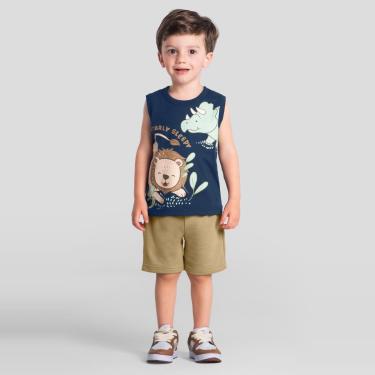 Imagem de Conjunto infantil menino em malha de animais Brandili-Masculino