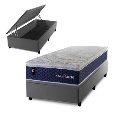 Imagem de Cama Box Baú Lagras 96x203 com Molas Ensacadas King House