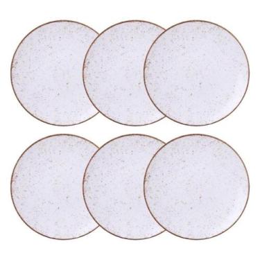 Imagem de Jogo De Pratos Rasos 6 Pcs Rústico 25 Cm Porcelana Decorada Tramontina