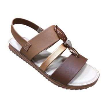 Imagem de Sandalia Feminina Modare Rasteira Ortopédica Ultra Conforto, Camel, 39