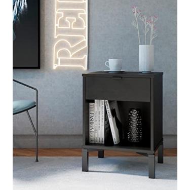 Imagem de Falkk MESA DE CABECEIRA MORGAN 1 GAVETA PRETA, Modelo: FKEX-601