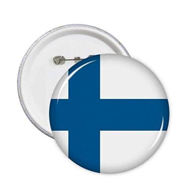 Imagem de Broche de bandeira nacional da Finlândia Europa país alfinetes emblema botão decoração acessório 5 peças