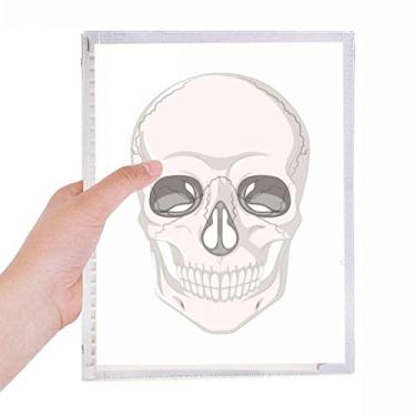 Imagem de Lucky Illustration Of Skull Bone Notebook Diário Folhas Soltas Recarregável Diário Papelaria