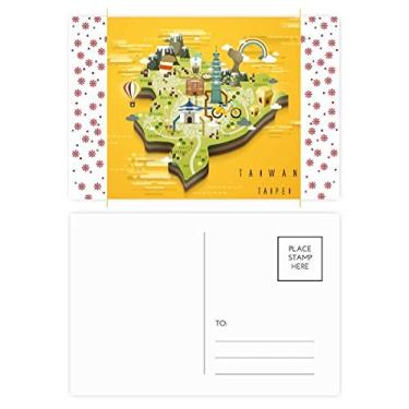 Imagem de Mapa de viagem TaiPei China Natal Natal Flor Celebração Cartão postal Blessing Mailing Card