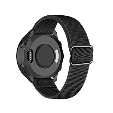 Imagem de Pulseira elástica compatível com Garmin Forerunner 55, pulseira de nylon macio, ajustável, acessórios compatíveis com Garmin Forerunner 55/Approach S42/Approach S12/D2 Air (preto)