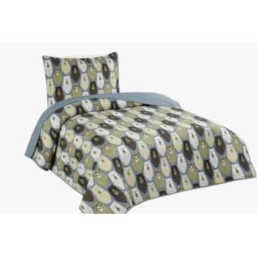 Imagem de Colcha Solteiro Kids Dupla Face 2,4 x1,6m Com Porta Travesseiro Menina