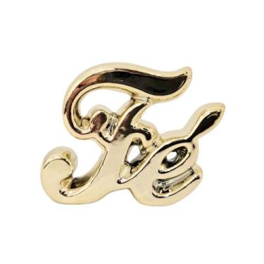 Imagem de Palavra Fé Decorativa Porcelana Dourada Decoração Rack Sala Escritório