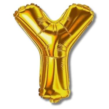 Imagem de Balão Metalizado Decorativo Letra Y, 100 cm, Dourado, para Festas e Aniversários