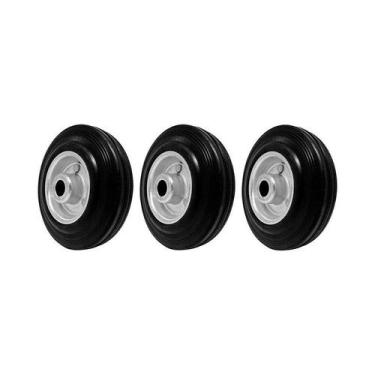 Imagem de Kit 3 un roda 512 maciça borracha 5 pol 100kg p/ rodízio - AJAX