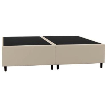 Imagem de Base Cama Box Casal Queen 158cm Bipartido Hit Z04 Sintético Bege- Mpozenato