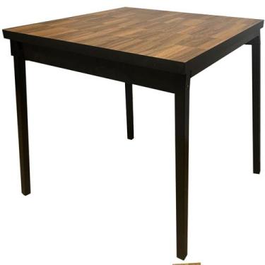 Imagem de Mesa Quadrada de Jantar Estilo Rústico 70x70cm Industrial Cozinha Pequ
