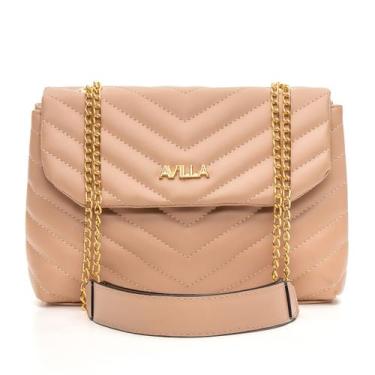 Imagem de Bolsa Feminina Media Alça Corrente Ombro Transversal Bordada - AVILLA,