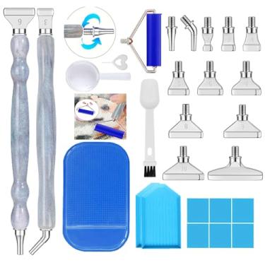 Imagem de Sttargxing Kit de canetas de pintura de diamante, 13 peças de pontas de aço inoxidável com 6 argilas, pontas para vários colocadores, acessórios de pintura de diamante 5D, substituição para artesanato