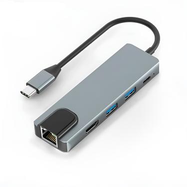 Imagem de Hub USB C 5 em 1 Adaptador Informática Computador Dados