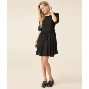 Imagem de Vestido Feminino Manga Bufante Marisa-72450, Preto, P