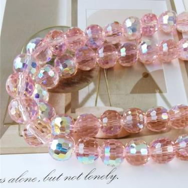 Imagem de Contas de cristal redondas de 8 mm para fabricação de joias, contas de vidro de cristal facetadas a granel para artesanato, pulseira, brinco faça você mesmo, sinos de vento, apanhador de sol (VTRose