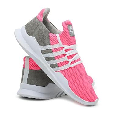 Imagem de Tenis Caminhada Corrida Leve Macio Confortável Academia Fitness - Rosa - 45