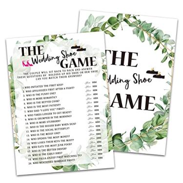 Imagem de Cartas de jogo de chá de noiva, jogo de sapato de casamento, tema de selva tropical para casamento, conjunto de 30 cartas (folha 004)