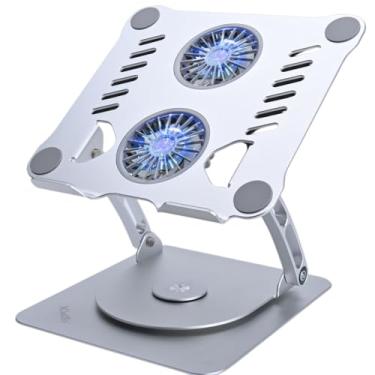 Imagem de Suporte De Alumínio Para Macbook/Notebook Ajustável Giratorio 11" a 15.9" Com 2 Cooler Kingo V4