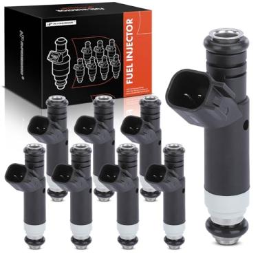 Imagem de A-Premium Injetores de combustível compatíveis com Ford F-150/E-150 2004-2008, E-250 2005-2008, Explorer E-150 Club Wagon 2004-2005 e Mercury Mountaineer 2004-2005, V8 4,6L, conjunto de 8, substituição # 4L 3Z9F5 93BA