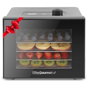 Imagem de Desidratador de Alimentos com 4 Bandejas, 350W, 110v, ELITE GOURMET EFD308, Preto