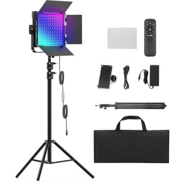 Imagem de Kit de iluminação de vídeo para fotografia RGB, luzes LED bicolores de 50 W para estúdio de vídeo com CRI 97+ regulável de 2300 K ~ 8500 K para filmagem, câmera, gravação de fotos, palco, transmissão