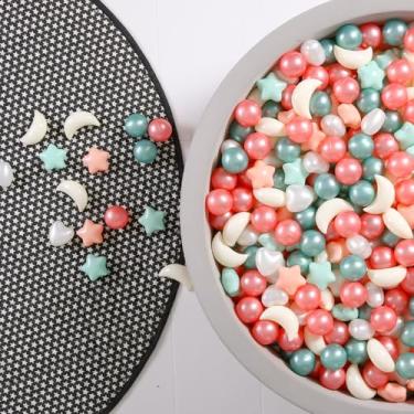 Imagem de GOGOSO Bolas de bola com estrela coração lua, bolas de brinquedo em forma de bola para poço de bola, 100 200 500 1000 à prova de esmagamento sem BPA, bebê pastel, pelotas, vermelho, verde, 100