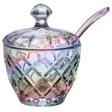 Imagem de Açucareiro Encanto em Vidro com Tampa e Colher em Acrílico Furta Cor 200ml