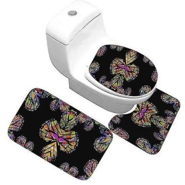 Imagem de Tapetes de banho tapetes antiderrapantes absorventes padrão clássico t