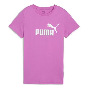 Imagem de Camiseta Puma Feminina Essentials Logo Tee Wild Berry Roxa Cor:;Tamanho:M;Gênero:Mulher-Feminino