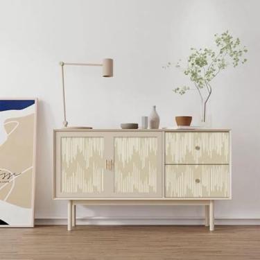 Imagem de Papel de parede moderno listrado impermeável autoadesivo espesso para quarto, sala de estar e escritório, amarelo rítmico 44 * 500 cm