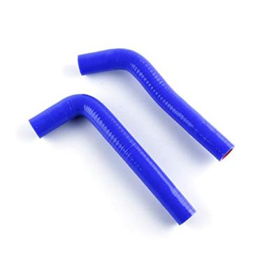 Imagem de XAJINGSU Kit de mangueira de refrigeração de radiador de silicone para Yamaha YFZ 450 yfz450 04-08 TURBO (azul)