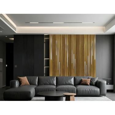 Imagem de Papel de parede banhado a ouro falso grão de madeira efeito PVC adesivo de parede autoadesivo para sala de estar e cozinha papel de parede impermeável Yunmeng banhado a ouro 40 * 300 cm