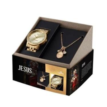 Imagem de Kit Relógio Seculus Feminino com Colar Dourado-Feminino