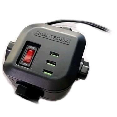Imagem de Qualitronix Filtro Linha 8 Tomadas + 3 Usb Preto C/ Cabo Qcfl8-Cpusb