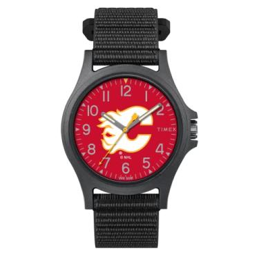 Imagem de Timex Tribute Relógio masculino NHL Pride 40 mm de quartzo pulseira de tecido, preto, 20 relógio casual (modelo: TWZHFLAMYYZ)