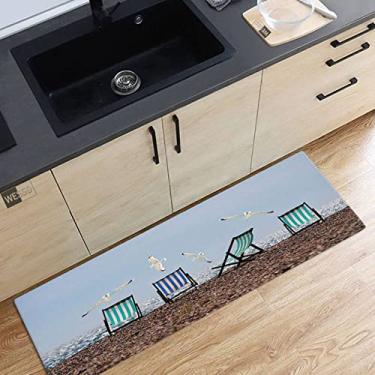 Imagem de SHENGANG Sea Waves Beach Tapete Cozinha 3D Tapete Corredor Tapete Marinho No Quarto No Chão Personalizado Longo Corredor Tapete, 3,60x180cm