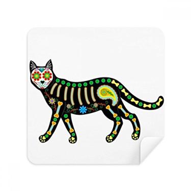 Imagem de Bone Heart Black Cat Halloween Terror Glasses Limpador de tela tecido camurça pacote com 2