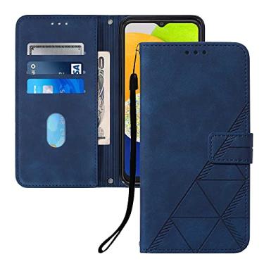 Imagem de Asdsinfor Capa para celular Redmi A3, capa carteira de couro PU Redmi A3, suporte para cartões de crédito, à prova de choque, capa de proteção magnética flip para Redmi A3 azul YBS