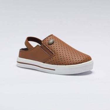 Imagem de Tênis Mule Infantil Menino Pequito Texturizado Marrom-Masculino