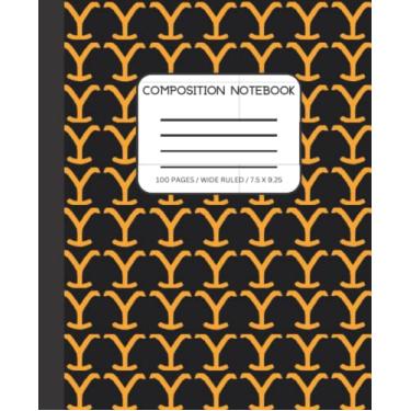 Imagem de Caderno de composição pautado com 100 páginas | Marca de gado inspirada em Yellowstone | Meninas, meninos, crianças, adolescentes, estudantes, adultos (18 x 23 cm, 100 páginas)
