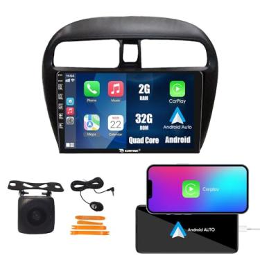 Imagem de Kunfine Car CarPlay Android Navegação Automática Rádio GPS Estéreo Câmera Reversa Tela IPS Touchscreen Tablet Pad Media Player para Mitsubishi Mirage 2012-2018, se aplicável Quad Core 2G + 32G