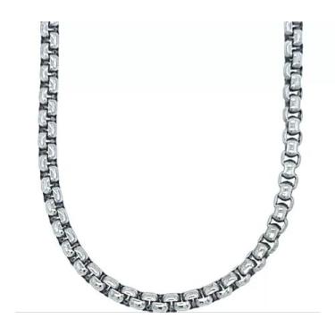 Imagem de Corrente Veneziana 6mm elos Redondos 60 Cm Masculina Aço Inox Prateado