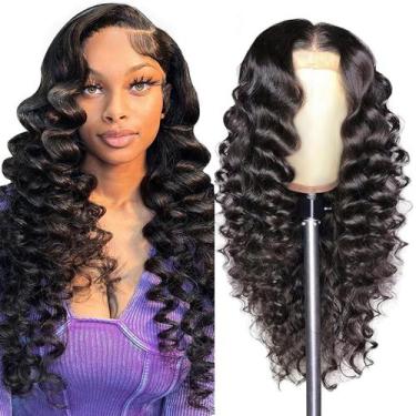 Imagem de Peruca Frontal de Renda AAKJJ Deep Wave - Cabelo Humano 100% - 26" - 2