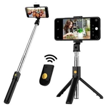 Imagem de Pau De Selfie 3 Em 1 Tripé Bluetooth Dobrável Com Controle - RMEletron