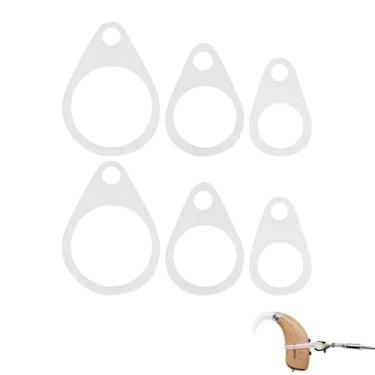 Imagem de DeaHea Pacote com 6 presilhas para aparelho auditivo, coldre de borracha, anel de vedação, retentor de caudas para aparelhos auditivos, cordão antiperda RIC BTE, brincos de joias, berloques, correntes